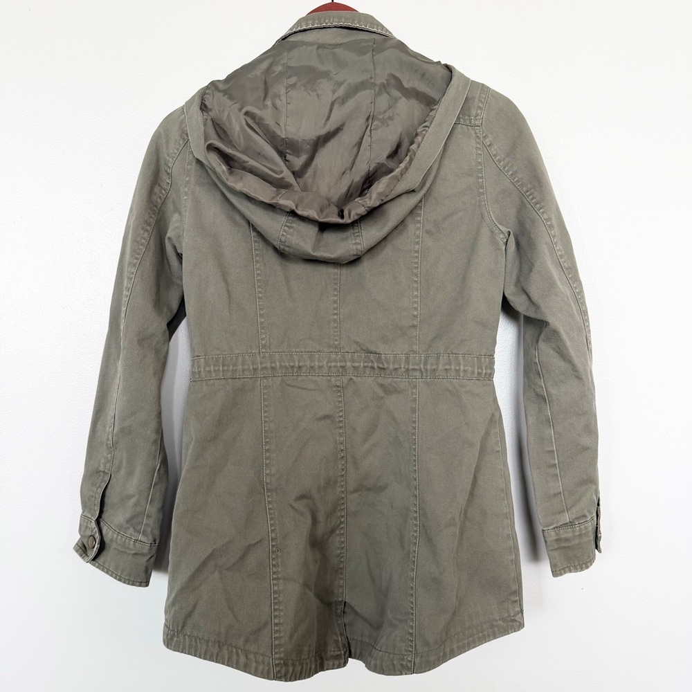 BSweet Clothing Co Army Olive Green Utility Adirondack Lined Coat Hood Women SM - Picture 2 of 8